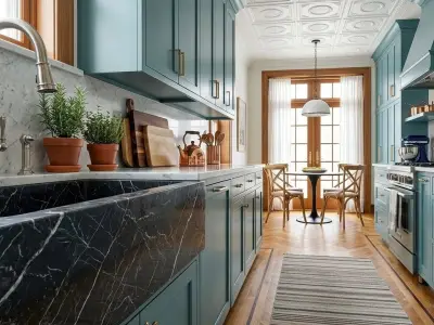 Alexander Black Marble Farmhouse Sink | Apron-Front Luxury Kitchen Basin